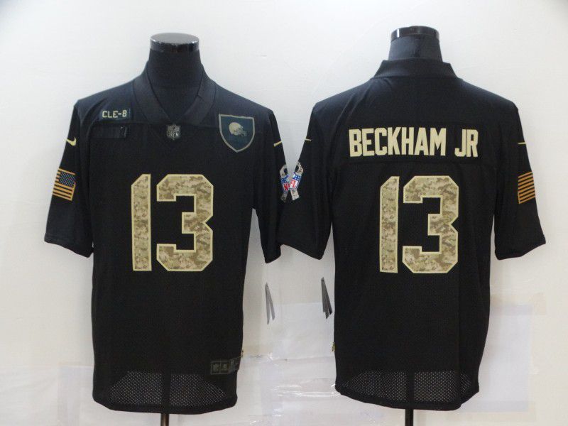 Men Cleveland Browns 13 Beckham jr Black camo Lettering 2020 Nike NFL Jersey